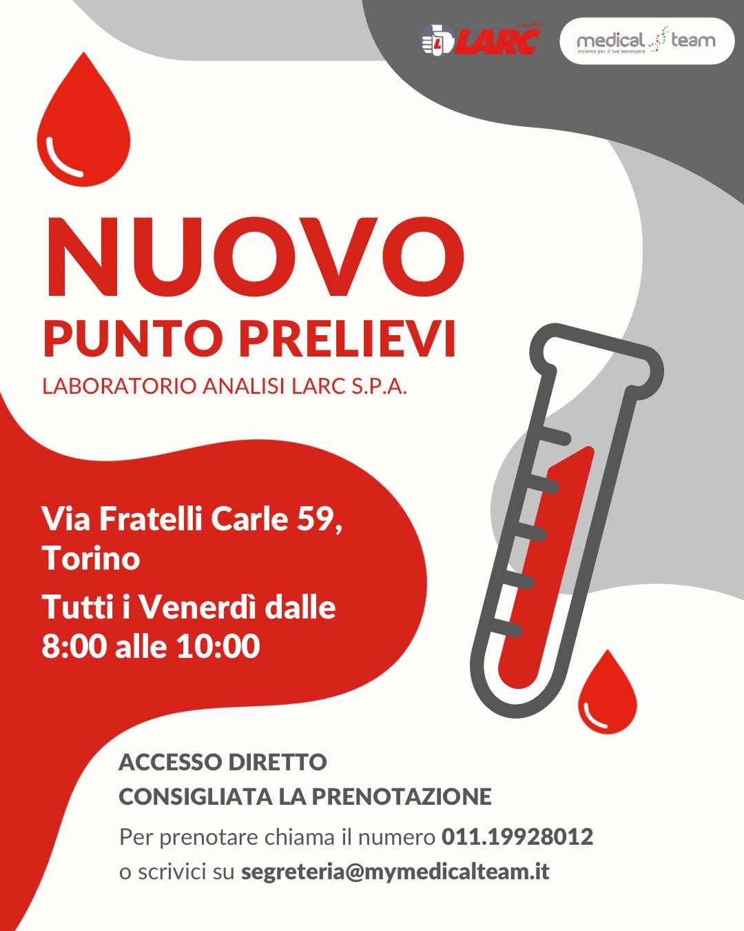 nuovo punto prelievi via fratelli carle 59 torino